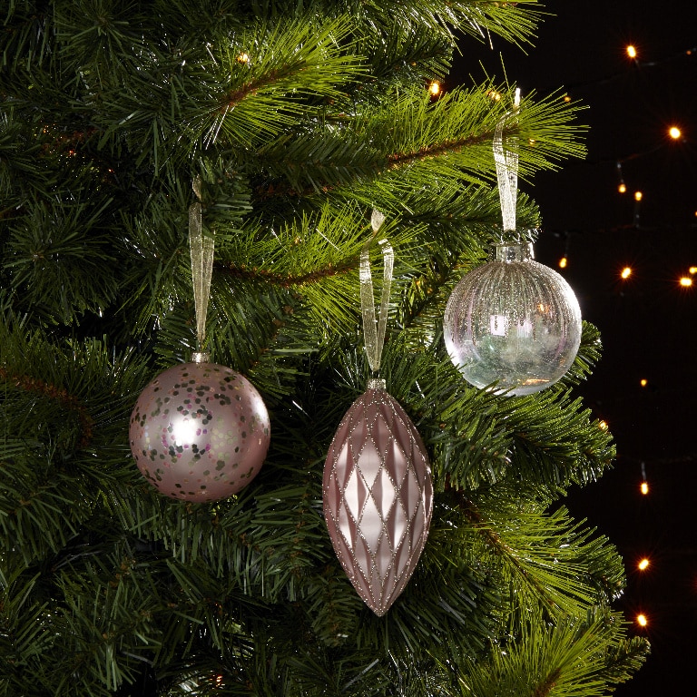 Glob Craciun, 8 cm, detalii aurii, alb sidefat