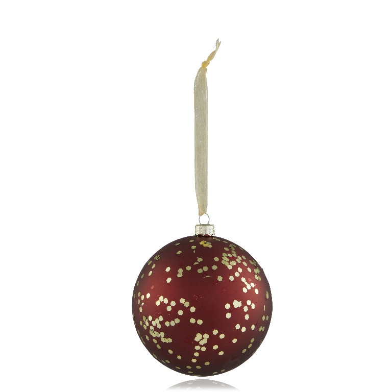 Glob Craciun, 8 cm, rosu mat