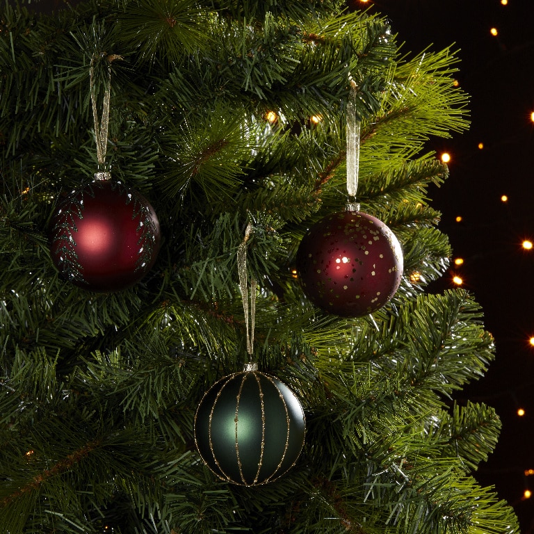 Glob Craciun, 8 cm, rosu mat