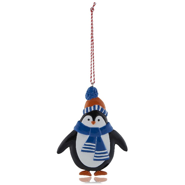 Figurina Pinguin pentru brad Craciun, plastic, multicolor