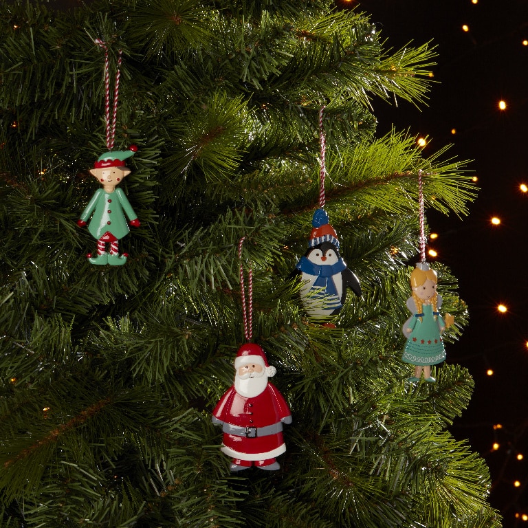 Figurina Pinguin pentru brad Craciun, plastic, multicolor