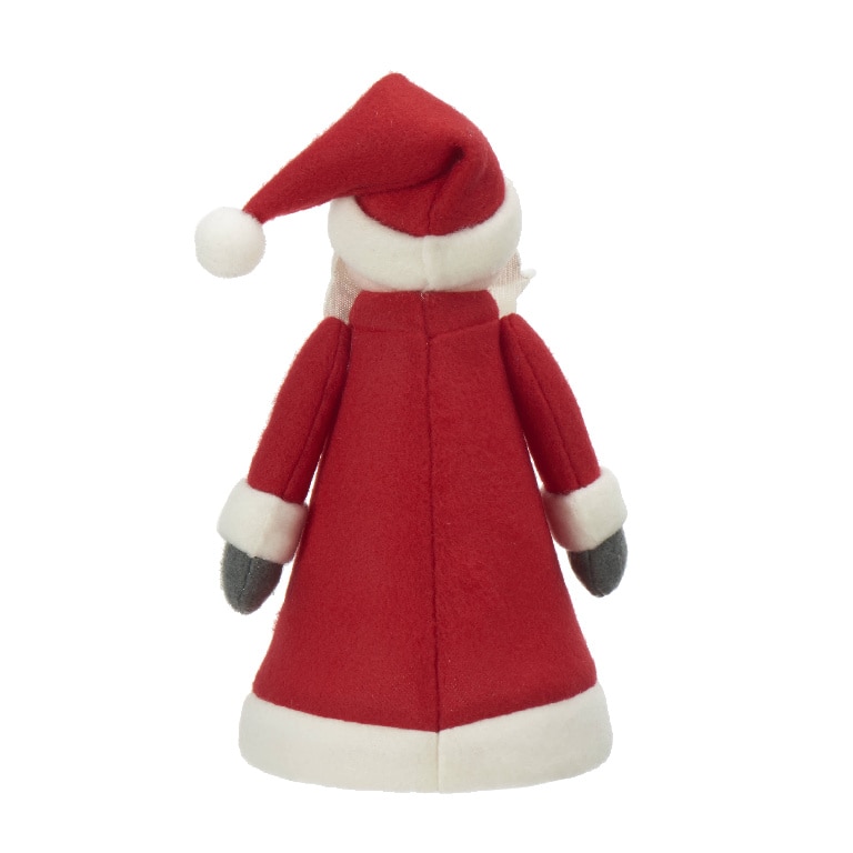 Varf brad Mos Craciun, 10 cm, rosu-alb