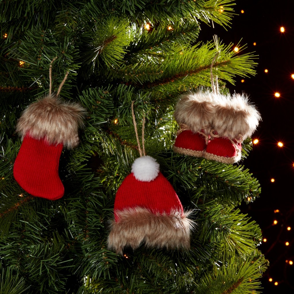 Decoratiune Craciun Fes cu blanita si ciucure, rosu