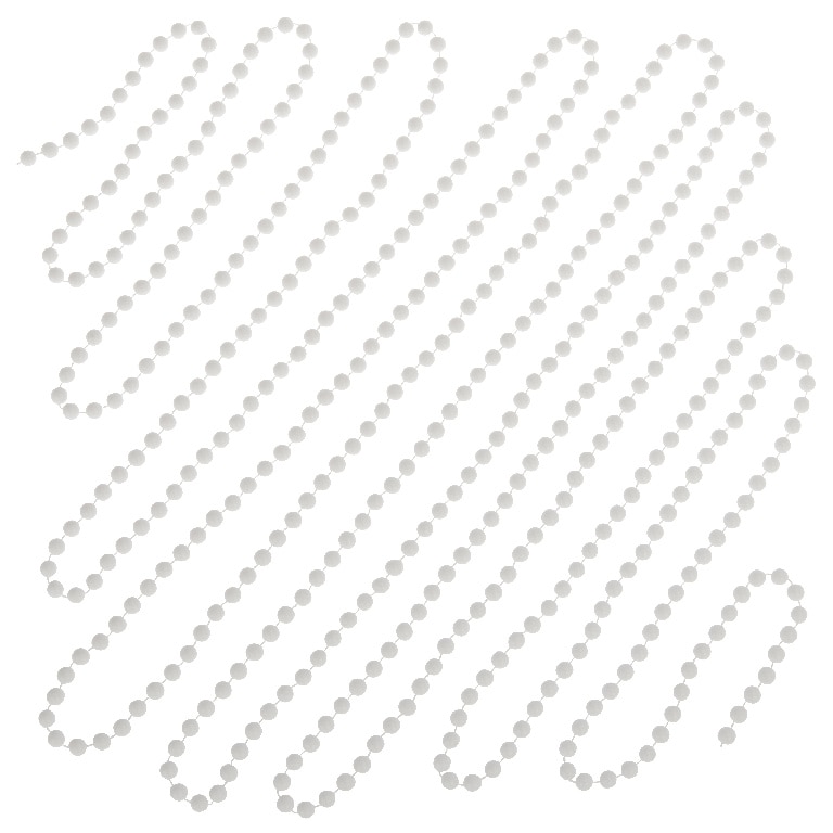 Decoratiune Craciun Sirag margele, 5 m, alb