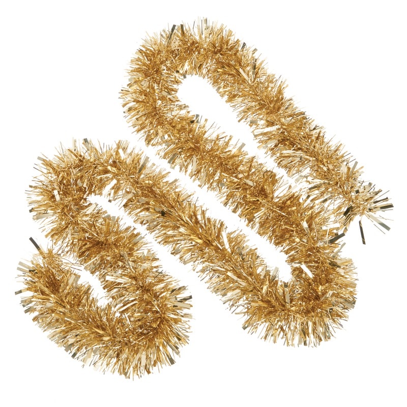 Beteala pentru brad Craciun, 2 m, plastic, auriu