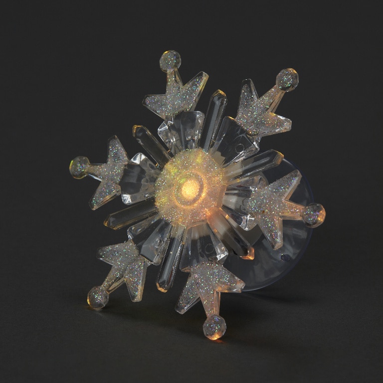 Decoratiune LED Fulg pentru geam, alb