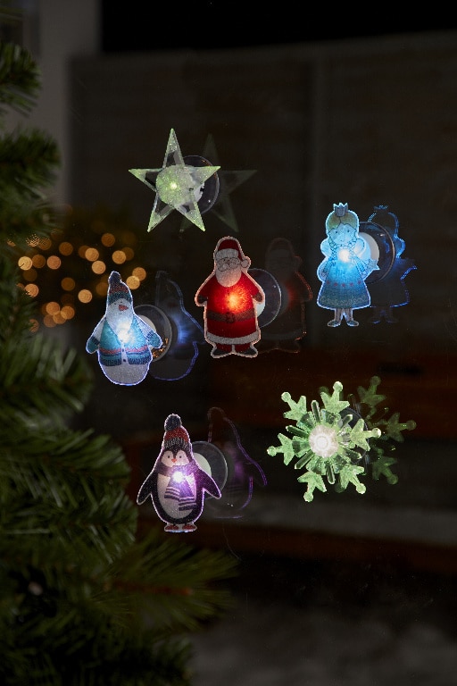 Decoratiune LED Fulg pentru geam, alb