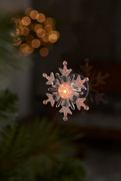 Decoratiune LED Fulg pentru geam, alb