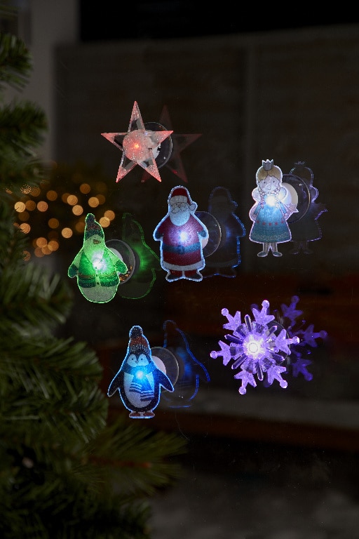 Decoratiune LED Fulg pentru geam, alb