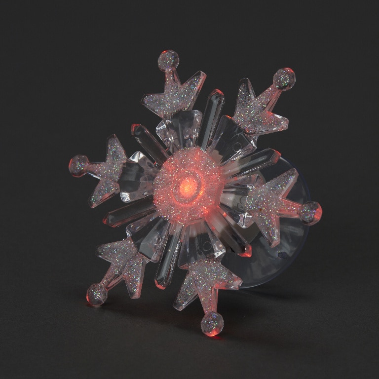 Decoratiune LED Fulg pentru geam, alb