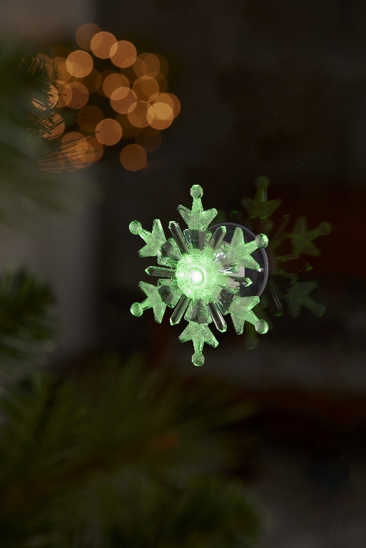 Decoratiune LED Fulg pentru geam, alb