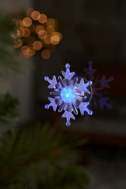 Decoratiune LED Fulg pentru geam, alb