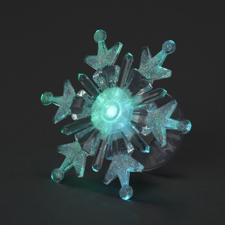 Decoratiune LED Fulg pentru geam, alb