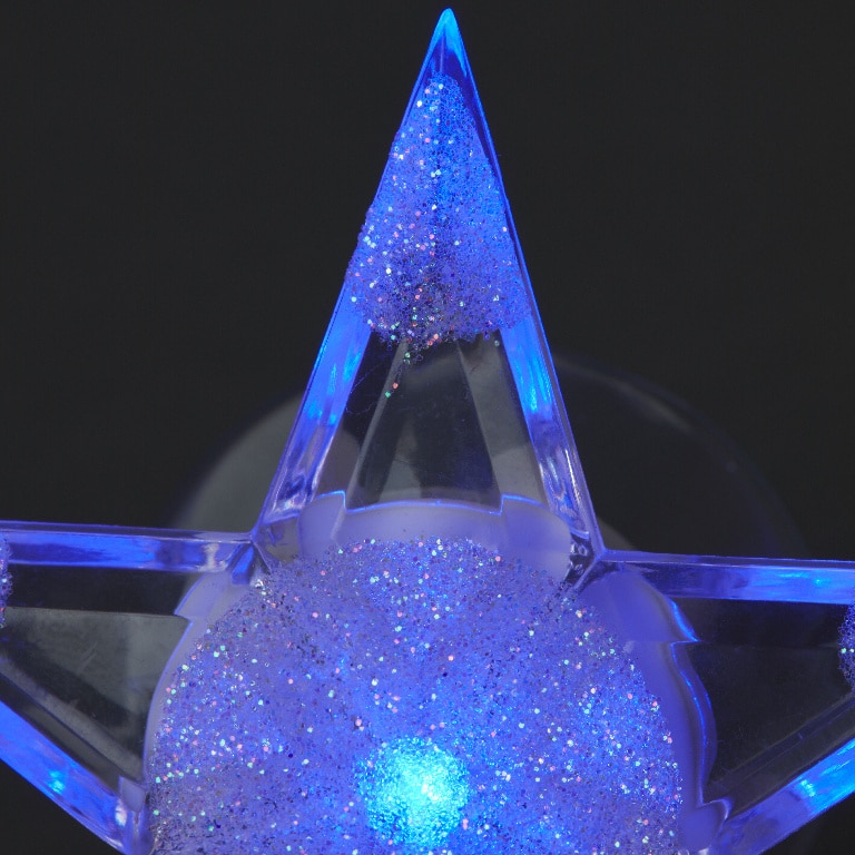 Decoratiune LED Stea pentru geam, multicolor