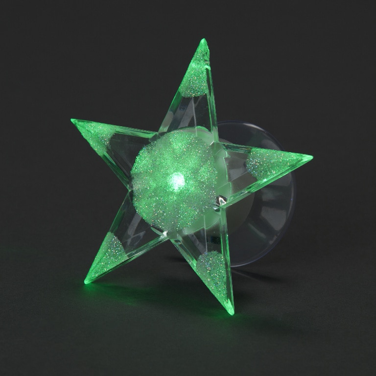 Decoratiune LED Stea pentru geam, multicolor