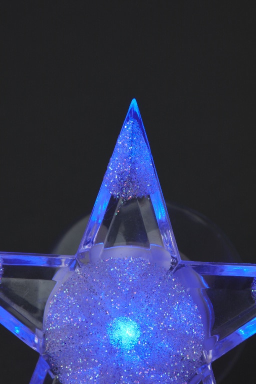 Decoratiune LED Stea pentru geam, multicolor