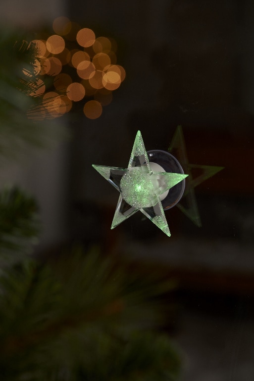 Decoratiune LED Stea pentru geam, multicolor