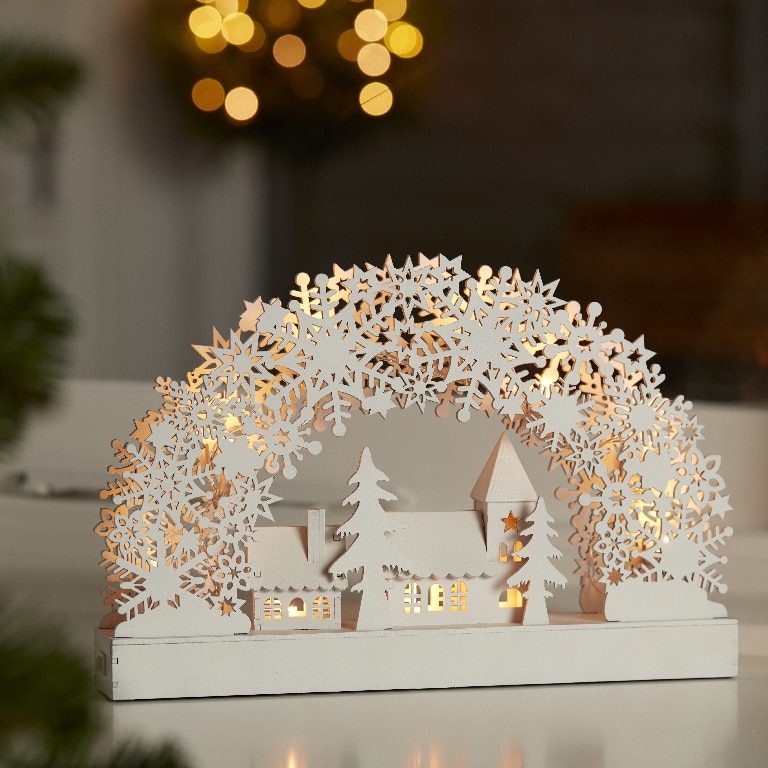 Decoratiune Biserica LED, alb