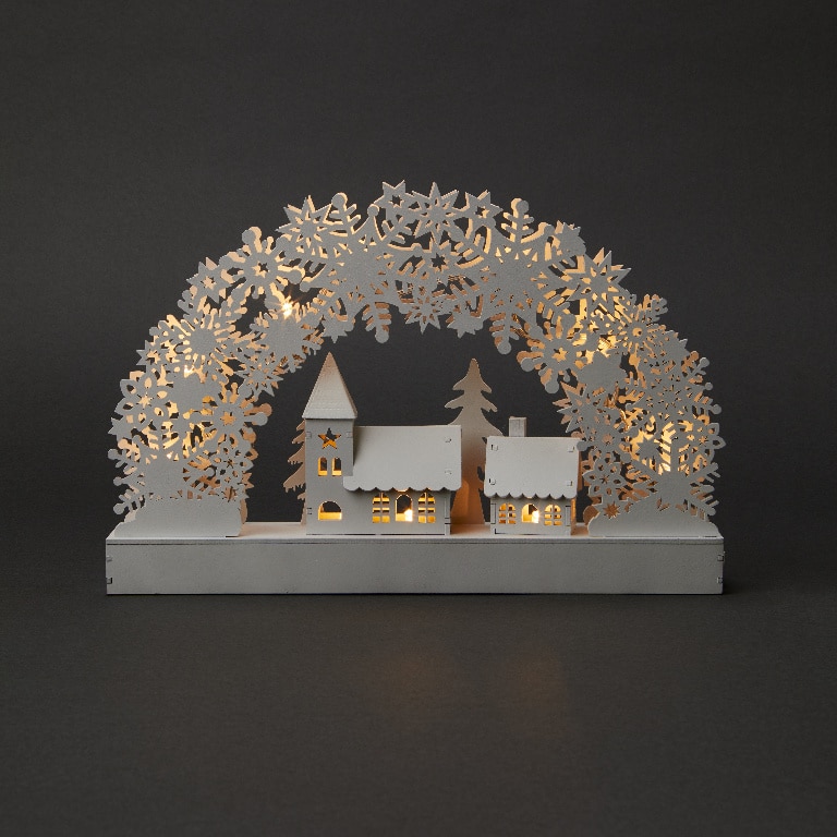 Decoratiune Biserica LED, alb