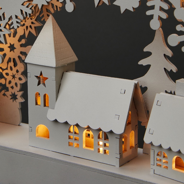 Decoratiune Biserica LED, alb