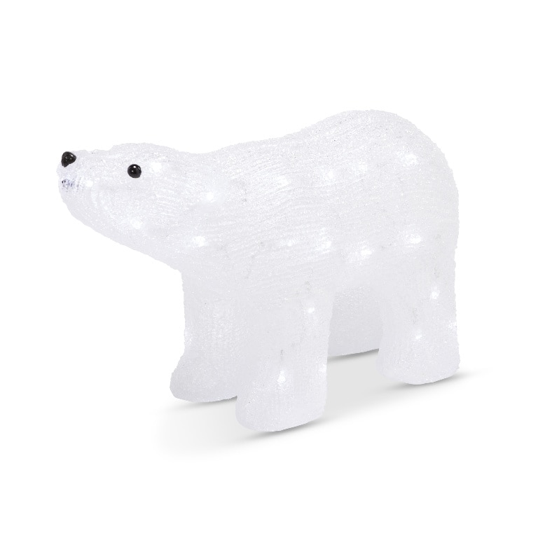 Urs polar cu senzor muzical, LED, 32 cm