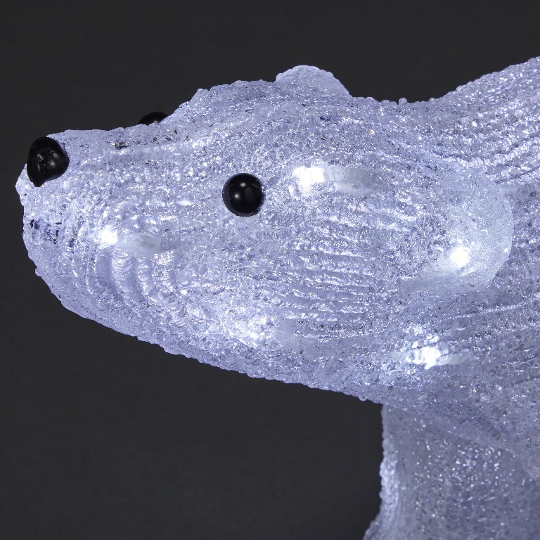 Urs polar cu senzor muzical, LED, 32 cm