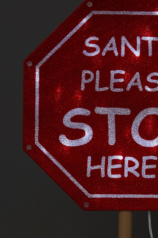 Decoratiune Craciun indicator LED, 110 cm, alb-rosu