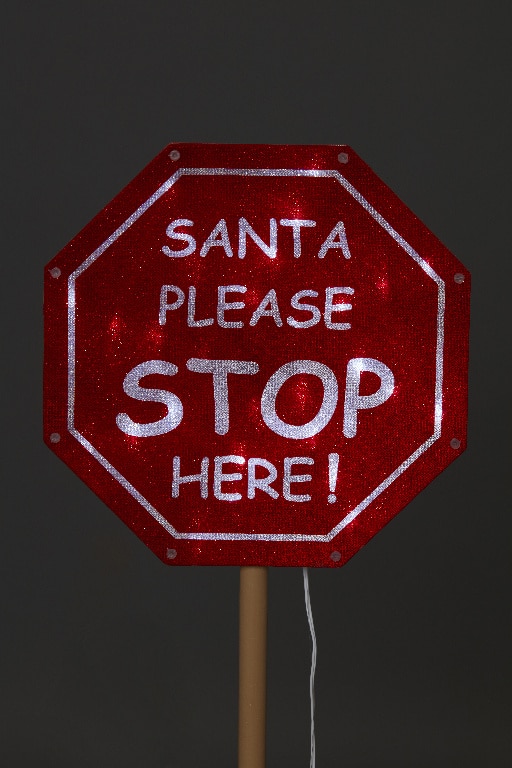 Decoratiune Craciun indicator LED, 110 cm, alb-rosu