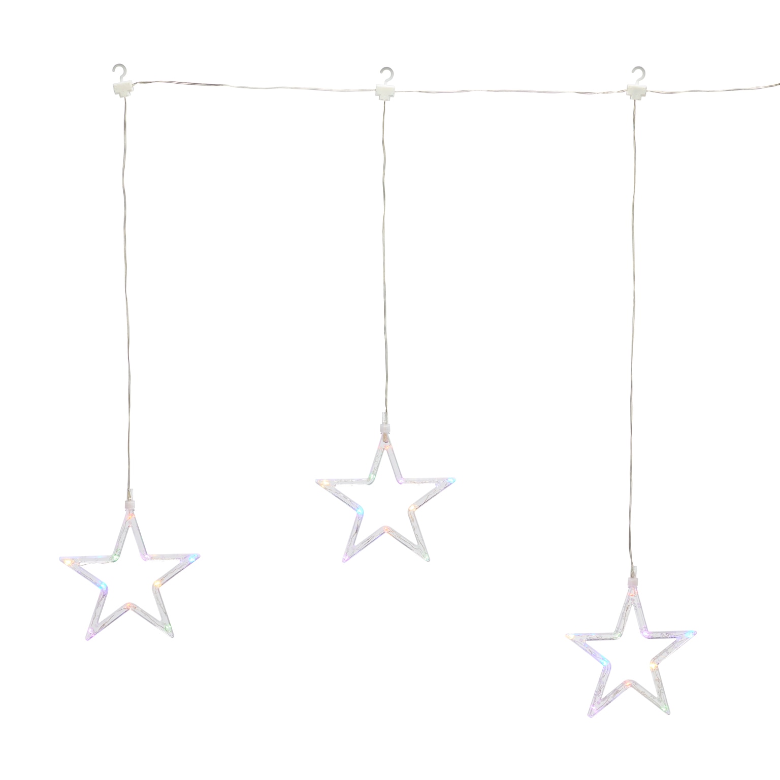 Instalatie Craciun interior, 30 LED-uri tip stea, multicolor