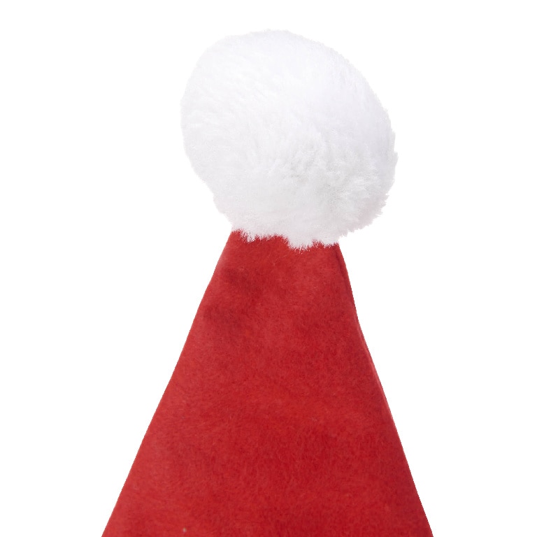 Fes Mos Craciun, 33 cm, pasla, rosu/alb