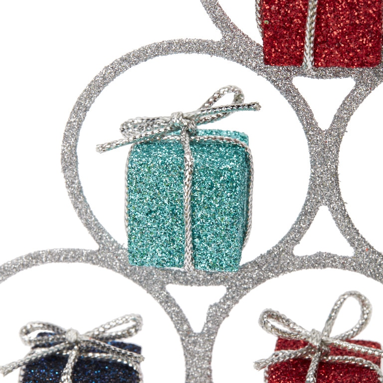 Decoratiune Brad Craciun pentru masa, argintiu