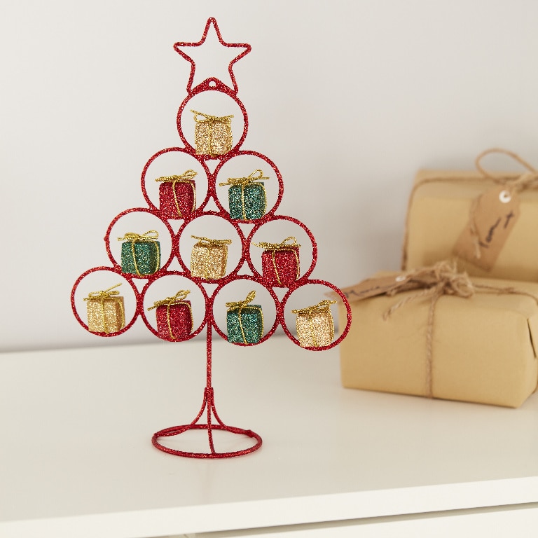 Decoratiune Brad Craciun pentru masa, rosu