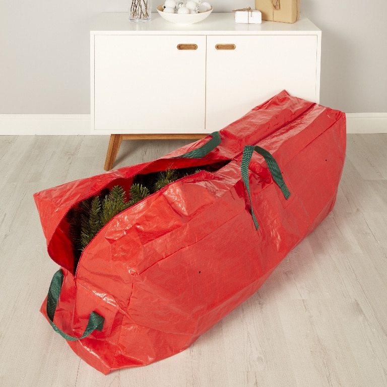 Geanta depozitare pentru brad artificial, 137 x 36 x 47 cm, PVC, rosu