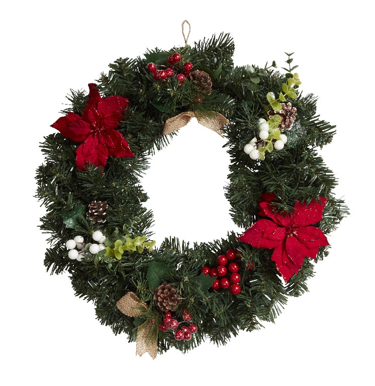 Coronita de Craciun pentru usa, 50 cm, verde