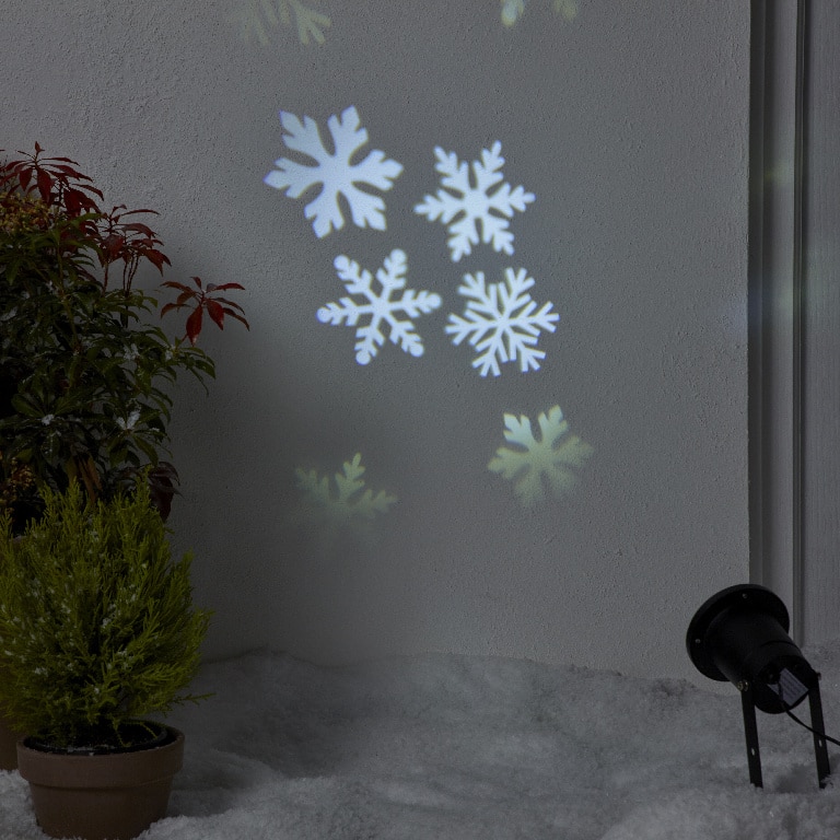 Proiector LED cu fulgi de nea, 6W, metal, negru