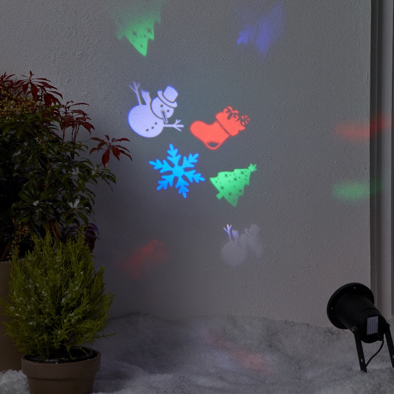 Proiector LED cu forme de craciun, 6W, metal, negru