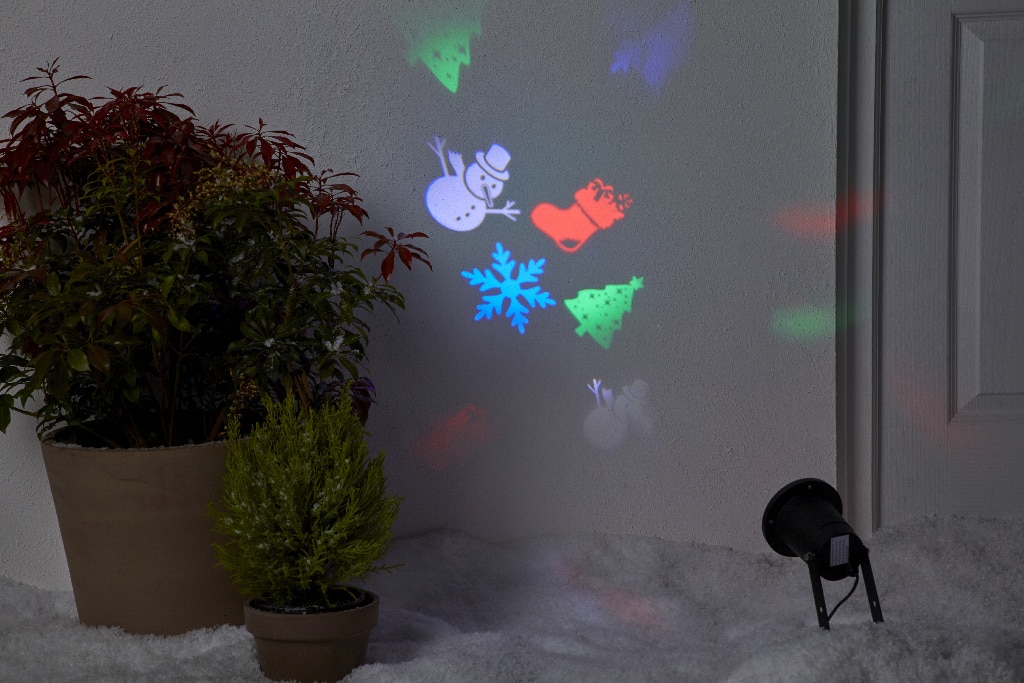 Proiector LED cu forme de craciun, 6W, metal, negru