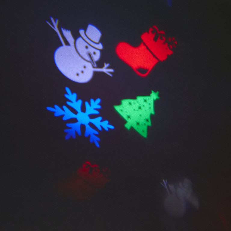 Proiector LED cu forme de craciun, 6W, metal, negru