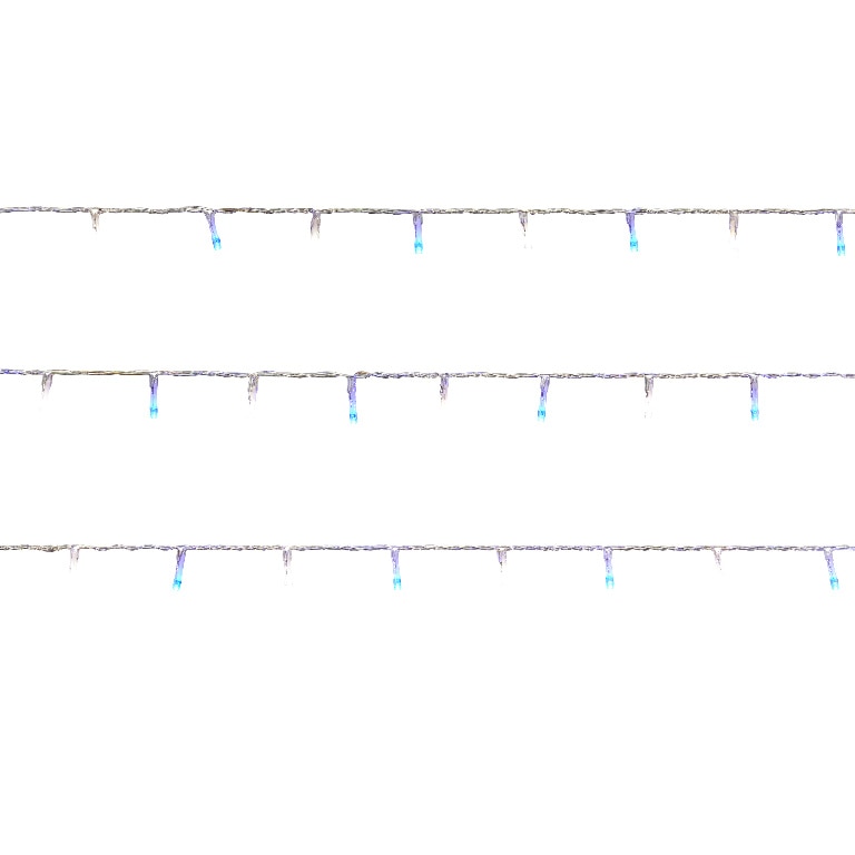 Instalatie de Craciun, 120 LED, 11 m, iluminare alb rece-albastru