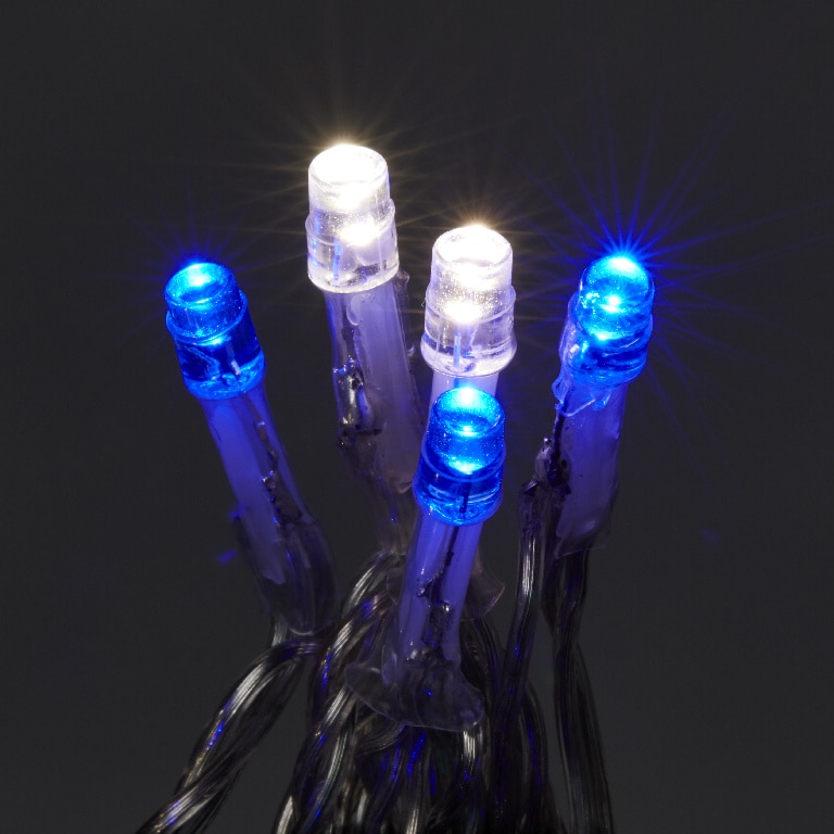 Instalatie de Craciun, 120 LED, 11 m, iluminare alb rece-albastru