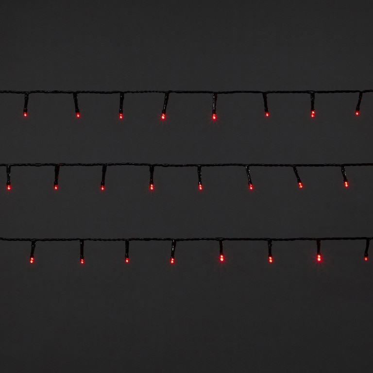 Instalatie Craciun exterior, 120 LED-uri, 11.14 m, rosu