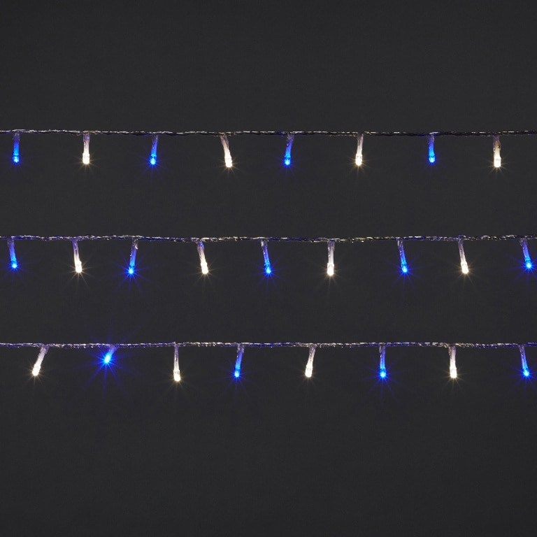 Instalatie de Craciun, 240 LED, 20 m, iluminare alb rece-albastru