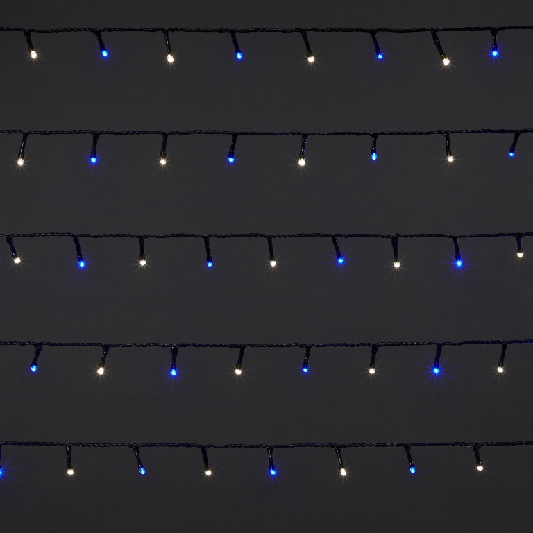 Instalatie de Craciun, 400 LED, 36 m, iluminare alb rece-albastru