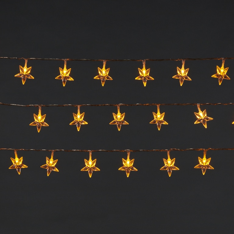 Ghirlanda luminoasa stele, 80 LED, 10 m, iluminare alb cald