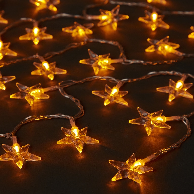 Ghirlanda luminoasa stele, 80 LED, 10 m, iluminare alb cald