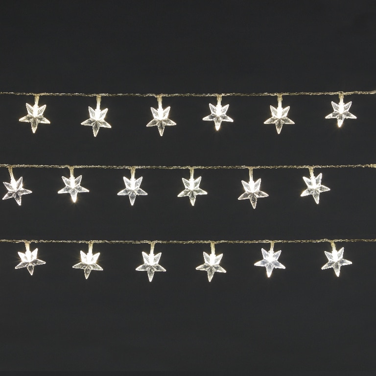 Ghirlanda luminoasa stele, 80 LED, 10 m, iluminare alb rece