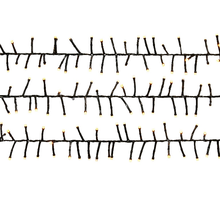 Instalatie Craciun interior/exterior, 300 LED-uri, 8 functii, alb cald