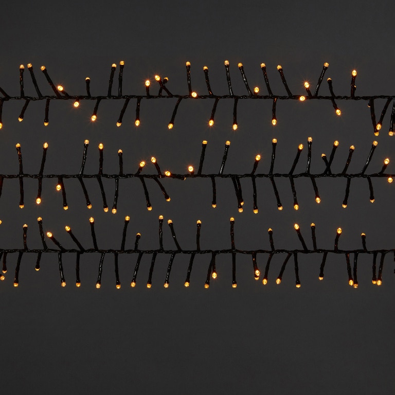 Instalatie Craciun interior/exterior, 300 LED-uri, 8 functii, alb cald