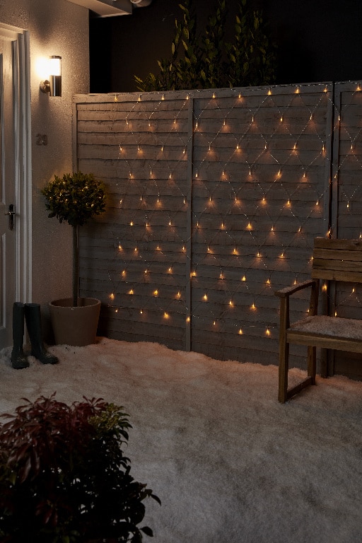 Plasa luminoasa, 120 LED, 2x1.5 m, iluminare alb cald