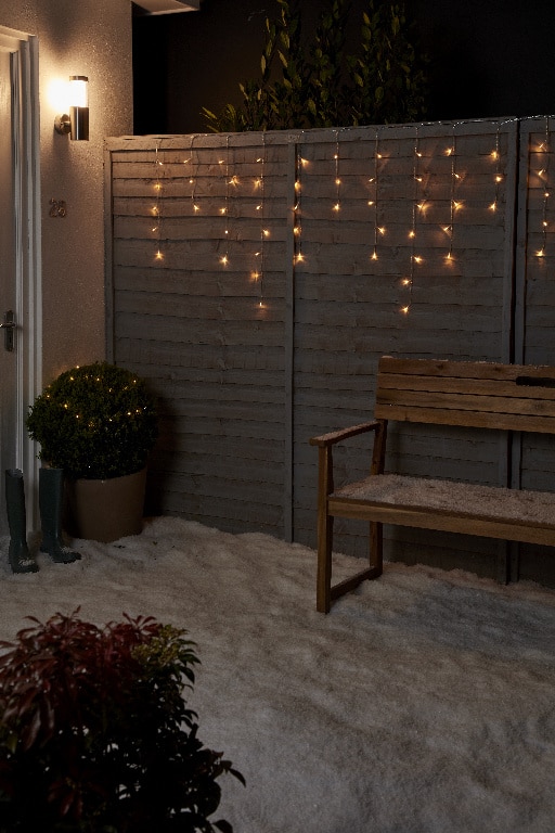 Perdea luminoasa turturi, 300 LED, 22 m, iluminare alb cald